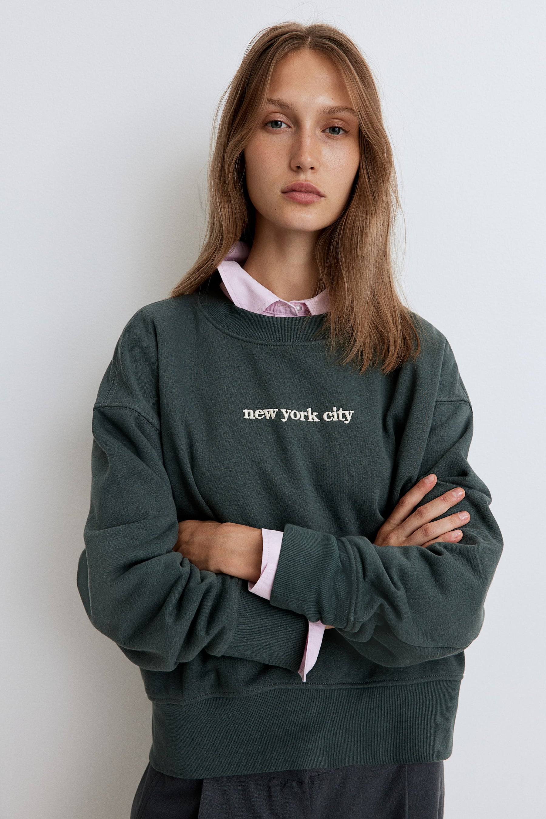 Sweatshirt com motivo de texto